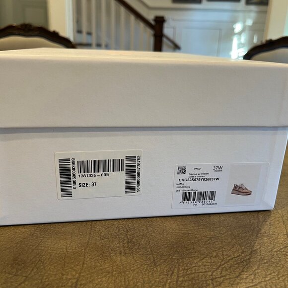 Chloe Nama Sneaker Biscotti Beige Neutral Size 37 6.5 - 7 Like New - Picture 10 of 10